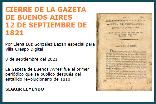 CIERRE DE LA GAZETA DE BUENOS AIRES